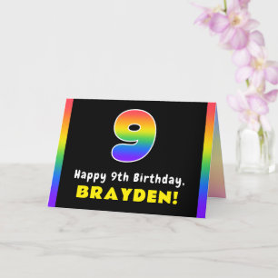 9. Geburtstag: Farbiger Regenbogen Nr. 9, Individu Karte