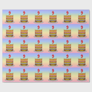 9. Geburtstag: Fun Cake and Candle + Individuelle Geschenkpapier
