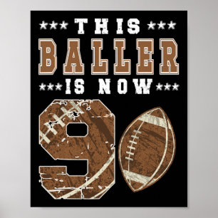 9. Geburtstag Fußball Boy 9 Jahre alter Fußball P Poster