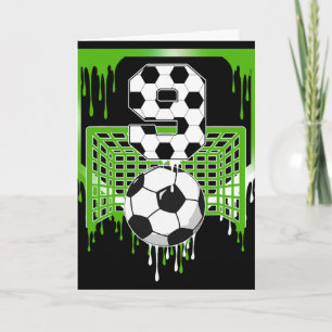 9. Geburtstag Fußball Eis-Drip 9 Jahre alte Party Karte