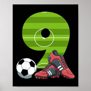9 Geburtstag Fußball Erster Geburtstag Fußball Kin Poster