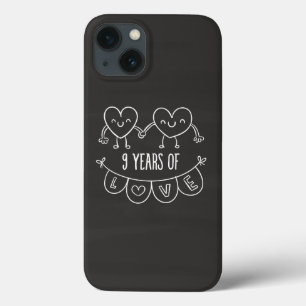 9. Geburtstag Geschenk Chalk Herzen iPhone 13 Hülle