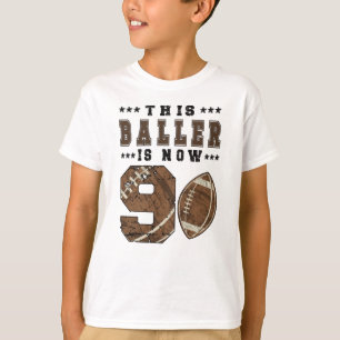 9. Geburtstag Geschenk Fußball Spieler 9 Jahre al T-Shirt