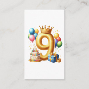 9. Geburtstag Golden Begleitkarte