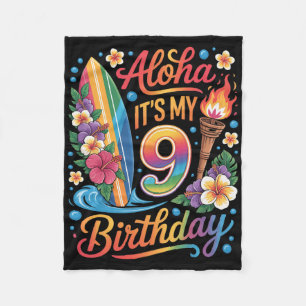 9. Geburtstag Hawaii Aloha Tropischer Urlaub Kreuz Fleecedecke