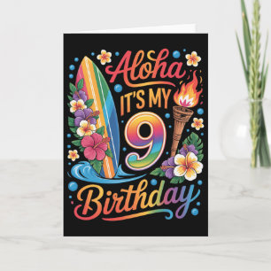 9. Geburtstag Hawaii Aloha Tropischer Urlaub Kreuz Karte