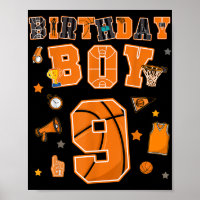 9. Geburtstag Junge 9 Jahre Basketball Party 9 Jah