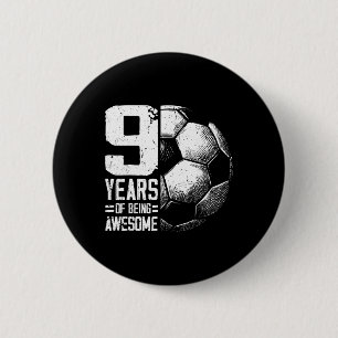 9. Geburtstag Junge Mädchen Fußballspieler Fußball Button