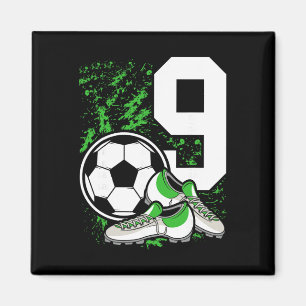 9. Geburtstag Jungen 9 Jahre Fußballspieler Geburt Magnet