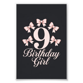 9. Geburtstag Mädchen Fotodruck