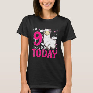 9. Geburtstag Mädchen Llama Party Pink Cute Alpaka T-Shirt