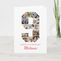 9. Geburtstag Nr. 9 FotoCollage Personalisiert