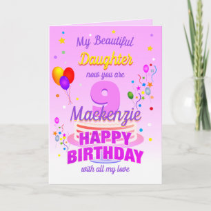 9. Geburtstag PINK Karte