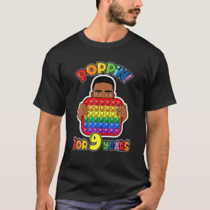 9. Geburtstag Pop It Fidget Boy Afroamerikaner T-Shirt