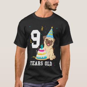 9. Geburtstag Pug-Hundefreund Party Kinder Jungen T-Shirt