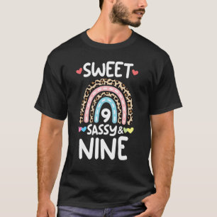 9. Geburtstag Regenbogen Leopard Sweet Sassy & Nin T-Shirt