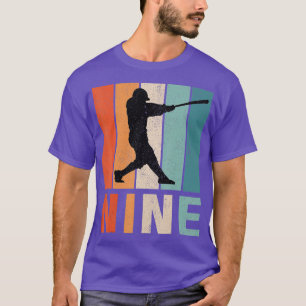 9. Geburtstag Retro Baseball Player Boys Kinder 9 T-Shirt