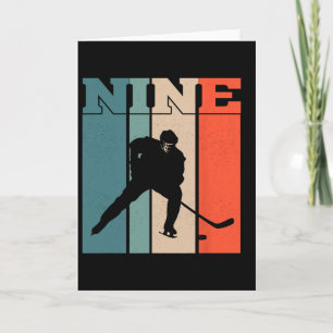 9. Geburtstag Retro Eishockey 9 Jahre alter Junge Karte