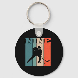 9. Geburtstag Retro Eishockey 9 Jahre alter Junge Schlüsselanhänger