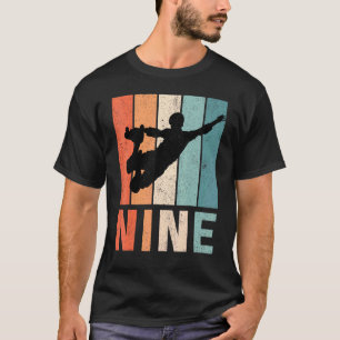 9. Geburtstag Retro-Rollschuhfahren Junge Mädchen T-Shirt