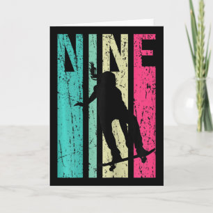 9. Geburtstag Skater Girl Skateboardfahren Skaten  Karte