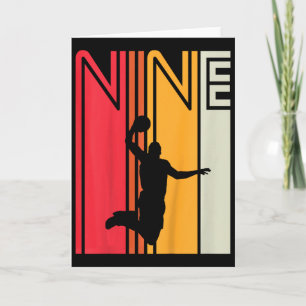 9. Geburtstag Sketll Fan 9 Jahre alt Retro Karte