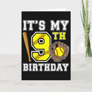 9. Geburtstag Softll Mädchen 9 Jahre alt Softll Sp Karte