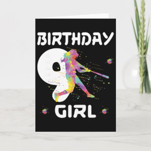 9. Geburtstag Softll Nine 9 Jahre altes Mädchen  Karte