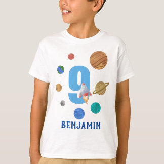 9. Geburtstag Sonnensysteme Planeten T-Shirt