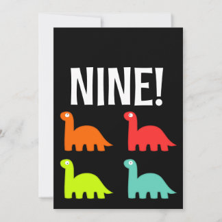 9. GEBURTSTAG T-REX DINOSAUR Party Einladungen