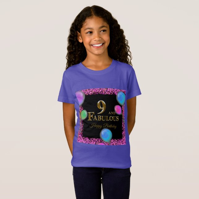 9. Geburtstag  T-Shirt (Vorne ganz)