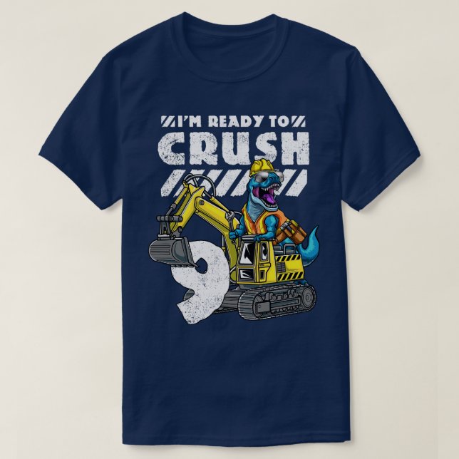 9. Geburtstag TRex Bagger T-Shirt (Design vorne)