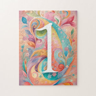 9. Geburtstag Whimsy Colorful Art Blume Botanisch Puzzle