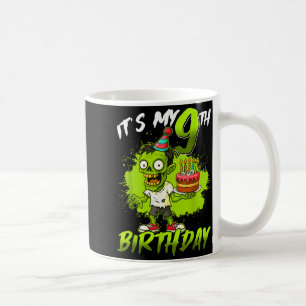 9. Geburtstag Zombie 9 Jahre alt Frohes Halloween Kaffeetasse