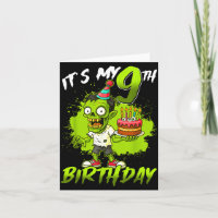 9. Geburtstag Zombie 9 Jahre alt Frohes Halloween