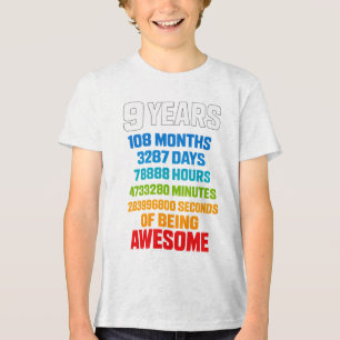 9. Geburtstags-Countdown-Typografie Tri-Blend Shirt