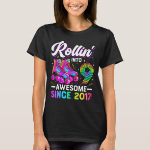 9. Geburtstags-Shirt Mädchen Neun 9 Jahre alt Roll T-Shirt