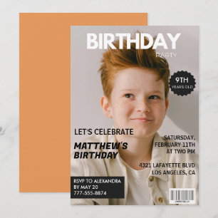 9. Geburtstagseinladungen für ihn Magazin-Cover Einladung