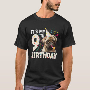 9. Geburtstagsfeier des Mops 9 Jahre alter Hunde-G T-Shirt