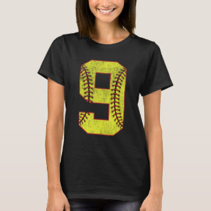 9. Geburtstagsfeier Neun 9 Jahre alter Softball-Ta T-Shirt