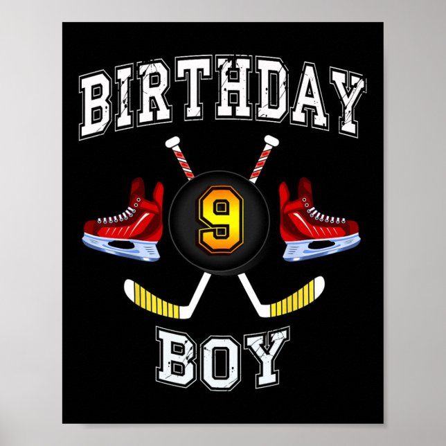 9. Geburtstagskind - Eishockey 9 Jahre Poster (Vorne)