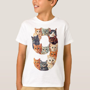 9. Geburtstagskinder Katzen Thema 9 Jahre Junge Ki T-Shirt