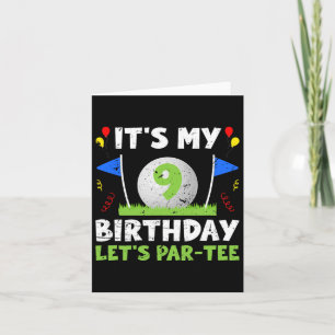9. Geburtstagsparty Golf Boy 9 Jahre alt Golfer Karte