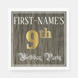 9. Geburtstagsparty - Imitate Gold & Imitate Wood Serviette