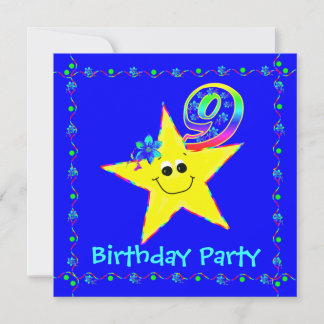 9. Geburtstagsparty lädt ein Einladung