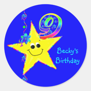 9. Geburtstagsparty Stars Stickers
