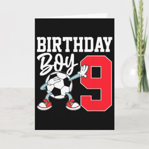 9. Geburtstagsshirt für Jungen Fußball Nine 9 Karte