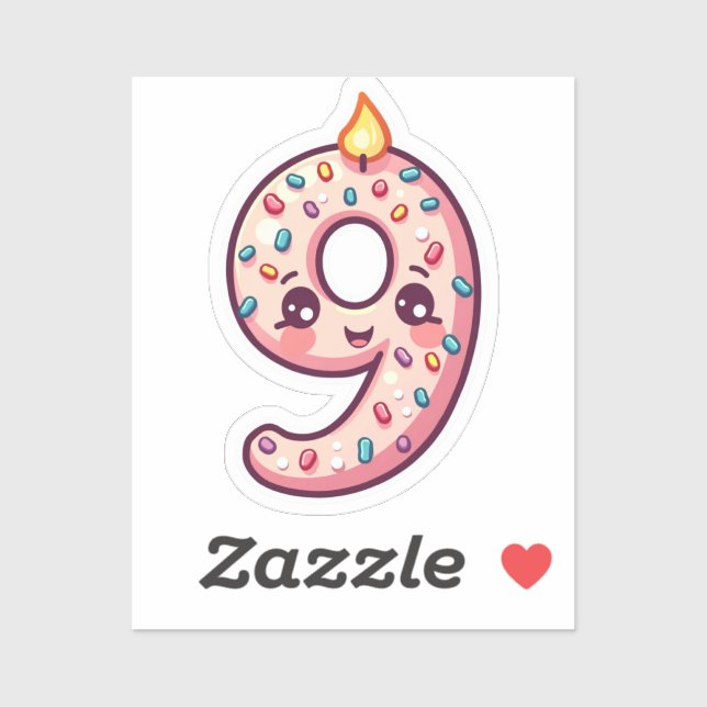 9. Geburtstagsticker Aufkleber (Blatt)