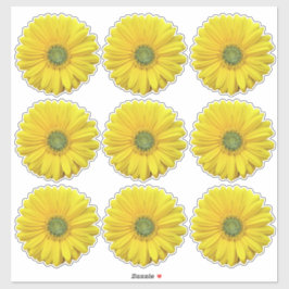 9 Gelbe Gerber Daisy Blume Kiss-Cut Stickers Aufkleber