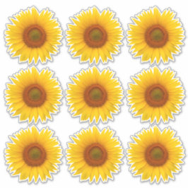 9 Gelbe Orangenblume Blume Kiss-Cut Stickers Aufkleber